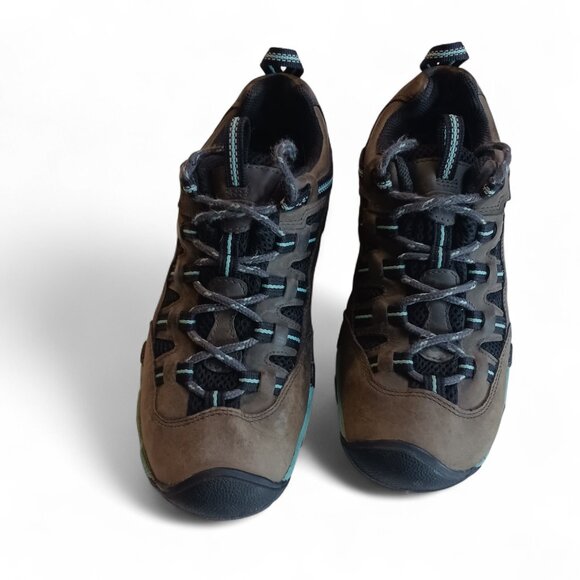 KEEN Women’s Alamosa Waterproof Leather Hiking Shoes – Size 7.5 Aqua Accent - Picture 8 of 16